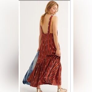 ▫️Free People▫️orange 🍊 striped Maxi Dress